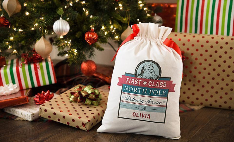 Personalized Drawstring Santa Sacks -  - Qualtry