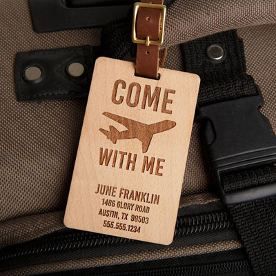 Personalized Wood Luggage Tags -  - Qualtry
