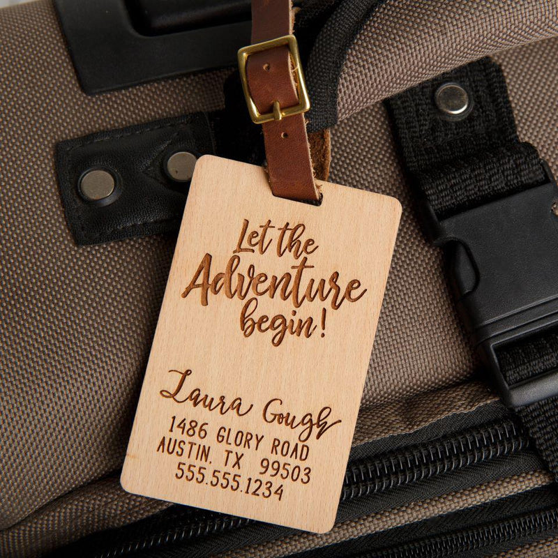 Personalized Wood Luggage Tags -  - Qualtry