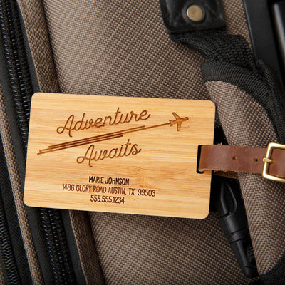 Personalized Wood Luggage Tags -  - Qualtry