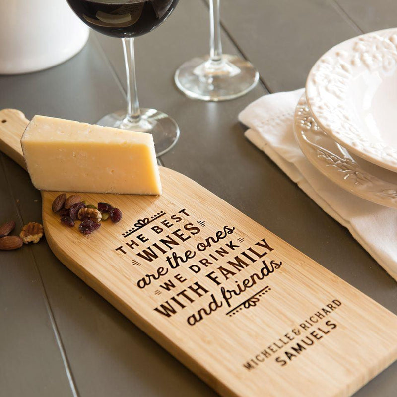 Personalized Wine Bottle Shaped Cutting Boards -  - Qualtry