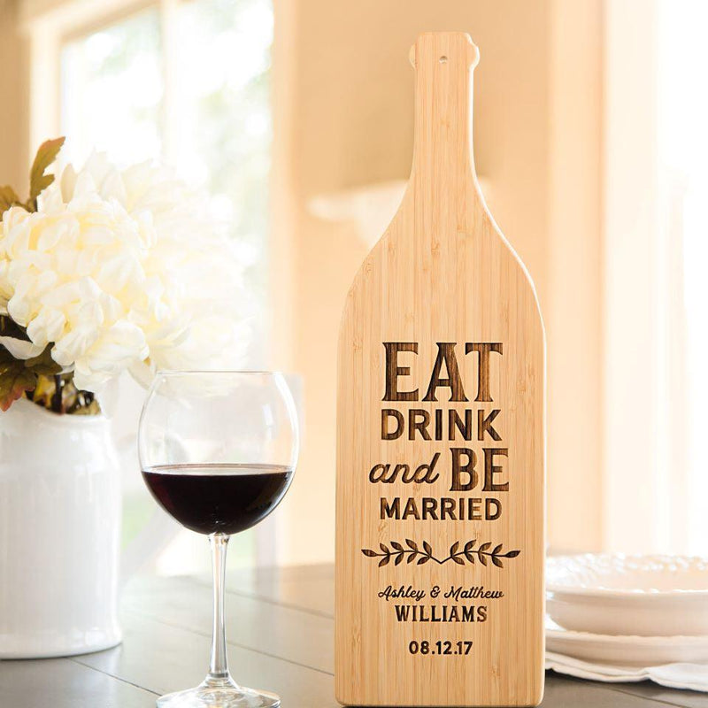 Personalized Wine Bottle Shaped Cutting Boards -  - Qualtry