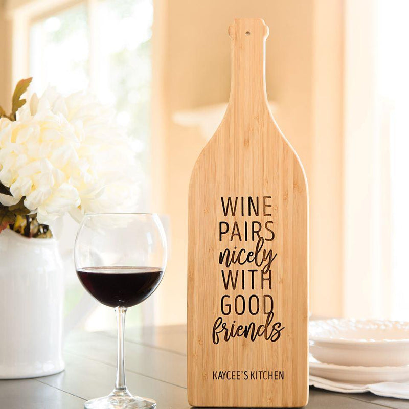 Personalized Wine Bottle Shaped Cutting Boards -  - Qualtry