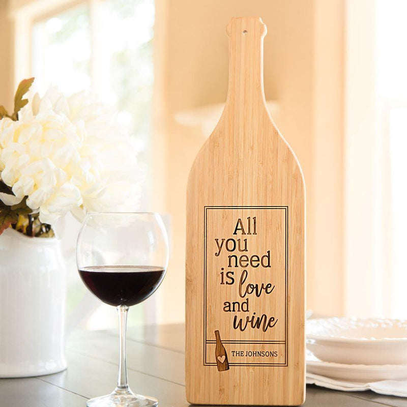 Personalized Wine Bottle Shaped Cutting Boards -  - Qualtry
