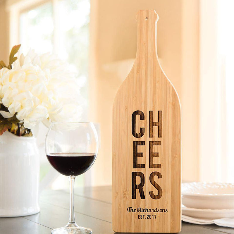 Personalized Wine Bottle Shaped Cutting Boards -  - Qualtry