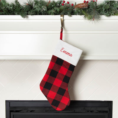 Personalized Plaid Christmas Stockings -  - Qualtry