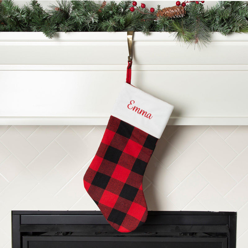 Personalized Plaid Christmas Stockings -  - Qualtry