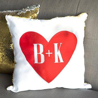 Love-themed Two-tone Sequin Pillow Covers -  - Qualtry