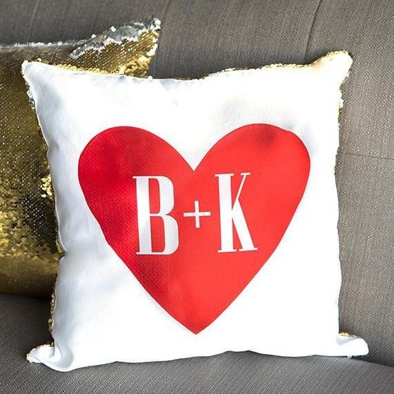 Love-themed Two-tone Sequin Pillow Covers -  - Qualtry