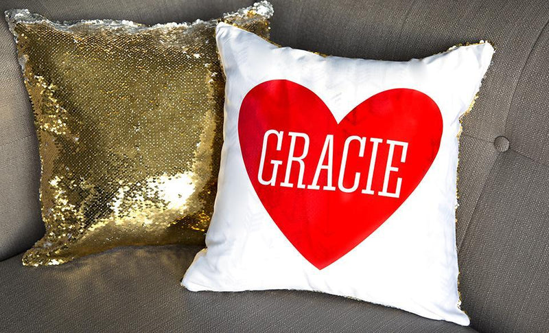 Love-themed Two-tone Sequin Pillow Covers -  - Qualtry