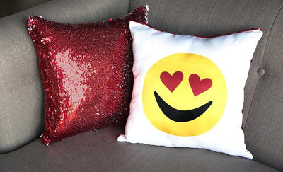 Love-themed Two-tone Sequin Pillow Covers -  - Qualtry