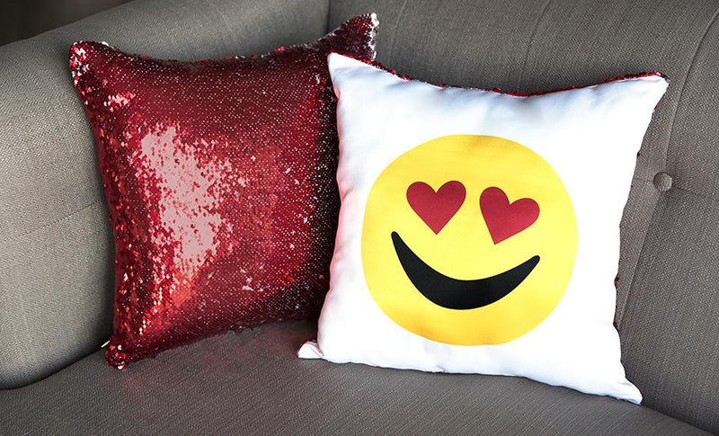 Love-themed Two-tone Sequin Pillow Covers -  - Qualtry