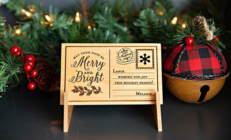 Personalized Wood Christmas Postcards -  - Qualtry