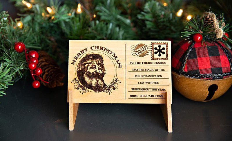 Personalized Wood Christmas Postcards -  - Qualtry