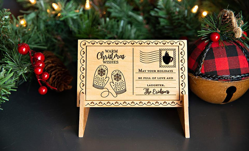 Personalized Wood Christmas Postcards -  - Qualtry