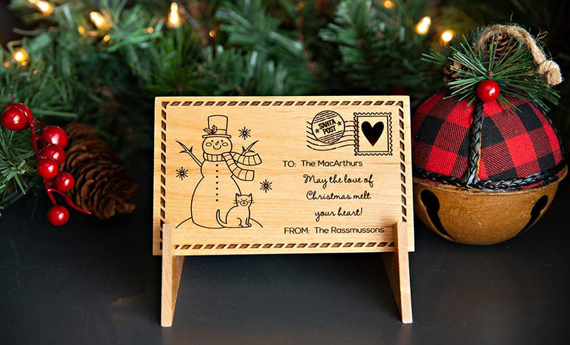 Personalized Wood Christmas Postcards -  - Qualtry