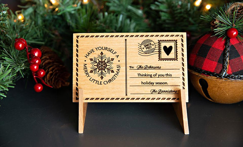 Personalized Wood Christmas Postcards -  - Qualtry