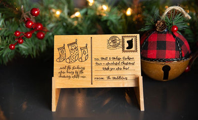 Personalized Wood Christmas Postcards -  - Qualtry