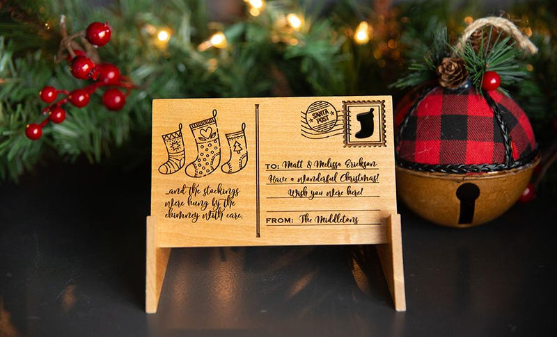 Personalized Wood Christmas Postcards -  - Qualtry