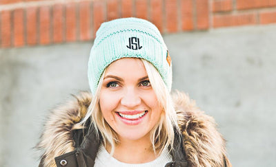 Women's Personalized Beanie Hats - Mint - Qualtry
