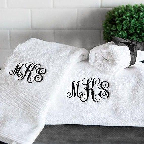 Monogrammed Luxury Bath Towel Gift Set - MKS - Qualtry