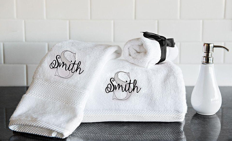 Monogrammed Luxury Bath Towel Gift Set - Smith - Qualtry
