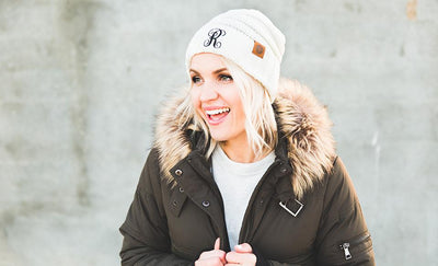 Women's Personalized Beanie Hats - Cream - Qualtry