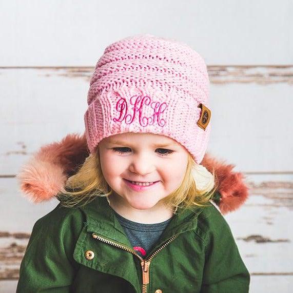 Kids Personalized Beanie Hats - Soft Pink - Qualtry