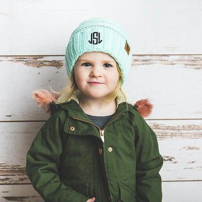 Kids Personalized Beanie Hats - Mint - Qualtry