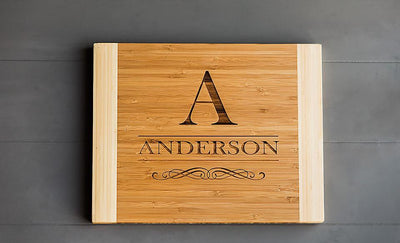 Personalized 11x14 Bamboo Cutting Board & Set of 4 Bamboo Coasters -  - Qualtry