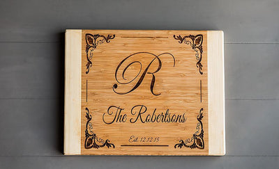 Personalized 11x14 Bamboo Cutting Board & Set of 4 Bamboo Coasters -  - Qualtry