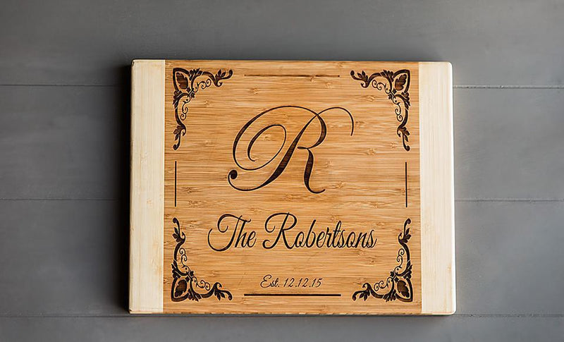 Personalized 11x14 Bamboo Cutting Board & Set of 4 Bamboo Coasters -  - Qualtry