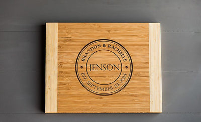 Personalized 11x14 Bamboo Cutting Board & Set of 4 Bamboo Coasters -  - Qualtry