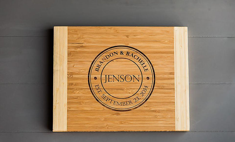 Personalized 11x14 Bamboo Cutting Board & Set of 4 Bamboo Coasters -  - Qualtry