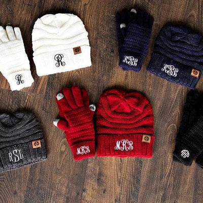 Personalized Beanie and Glove Gift Set -  - Qualtry