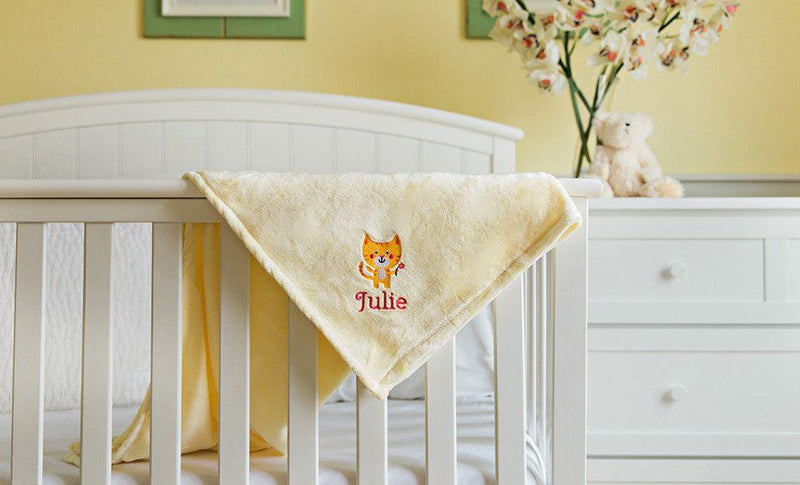 Personalized Embroidered Baby Blankets with Animal Designs -  - Qualtry