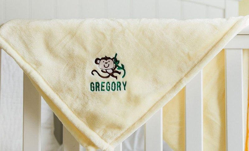 Personalized Embroidered Baby Blankets with Animal Designs -  - Qualtry