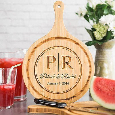 Personalized Round Cutting Board with Juice Grooves -  - Qualtry