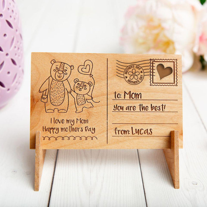 Mother’s Day Personalized Wood Postcards -  - Qualtry