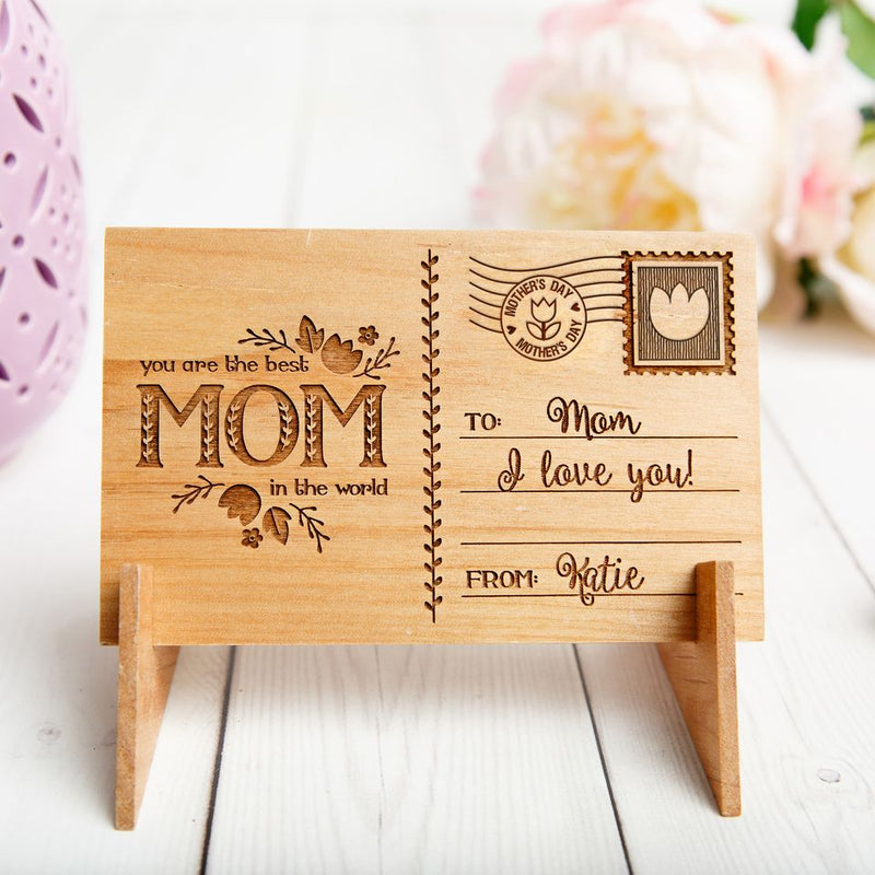 Mother’s Day Personalized Wood Postcards -  - Qualtry
