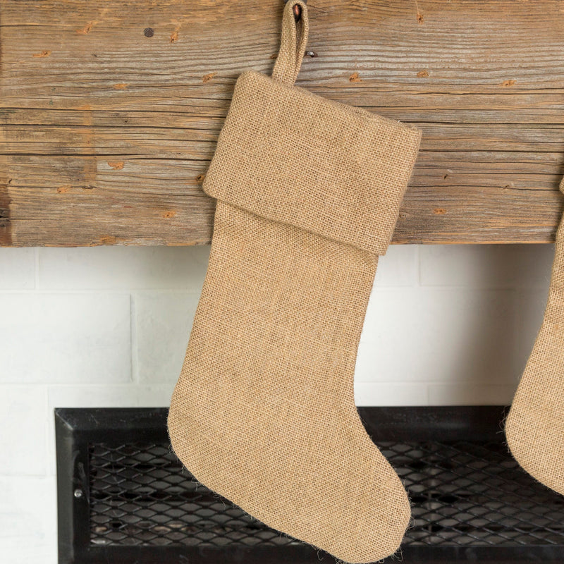 Stockings - Burlap Stocking - Wingpress Designs