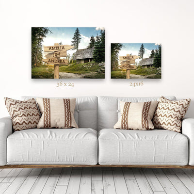 Personalized Cabin Canvas Print with Family Names -  - JDS