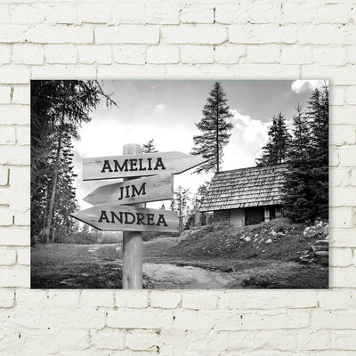 Personalized Cabin Canvas Print with Family Names -  - JDS