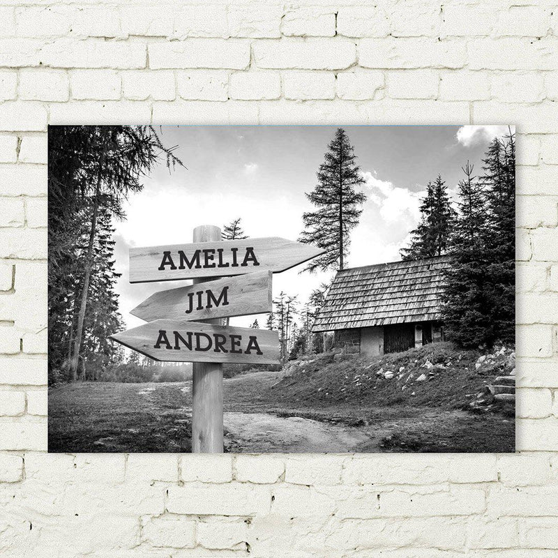 Personalized Cabin Canvas Print with Family Names -  - JDS