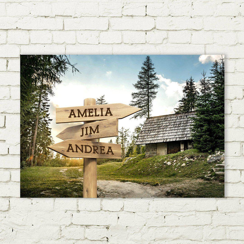 Personalized Cabin Canvas Print with Family Names -  - JDS