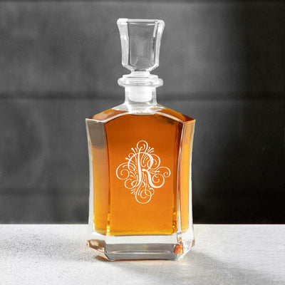 Single Initial Ornate Decanter -