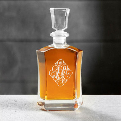 Single Initial Ornate Decanter -