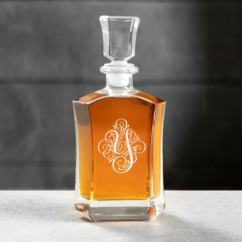 Single Initial Ornate Decanter -