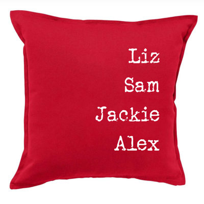 Family Names Throw Pillow Covers - 8 Colors -