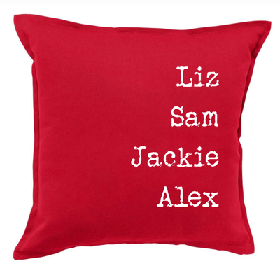 Family Names Throw Pillow Covers - 8 Colors -  - Qualtry